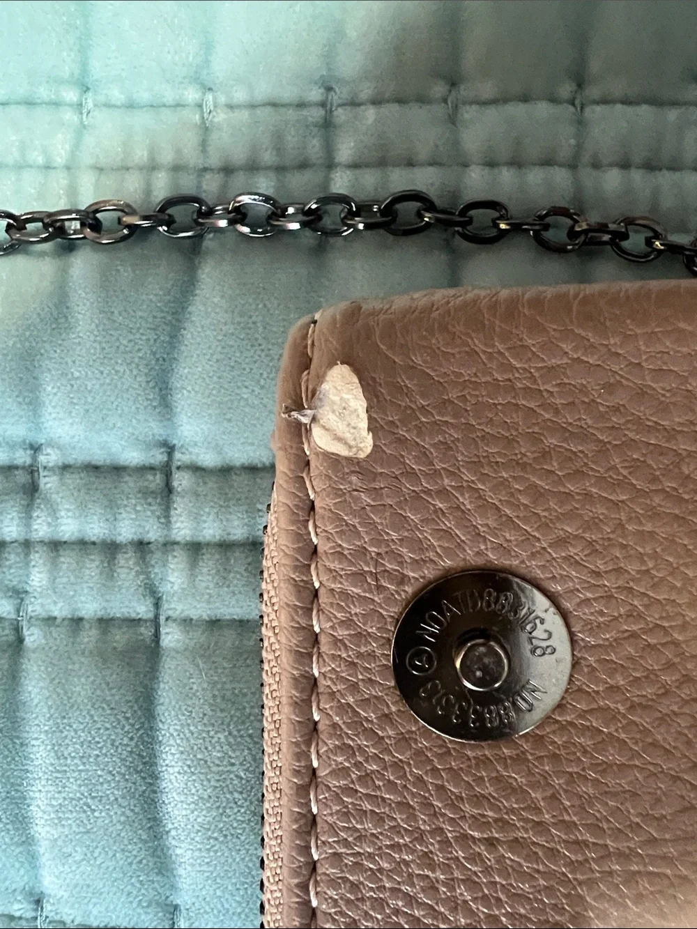 Studded Blush Pink Crossbody Bag with Chain Strap